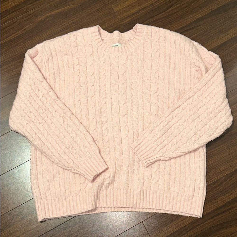 Hollister Soft Pink Cable Knit Sweater